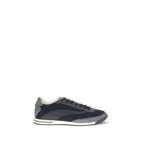 Blue Suede Leather Low Top Sneakers