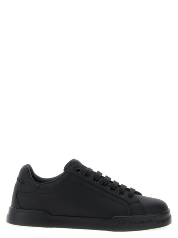 Black Calfskin Low Top Sneakers