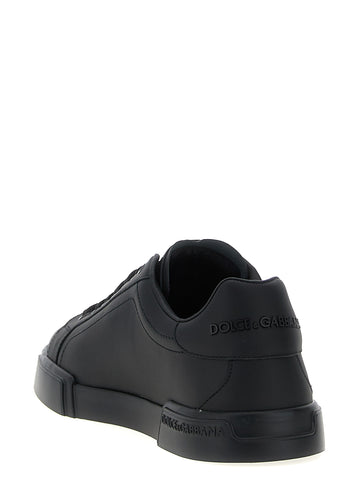 Black Calfskin Low Top Sneakers