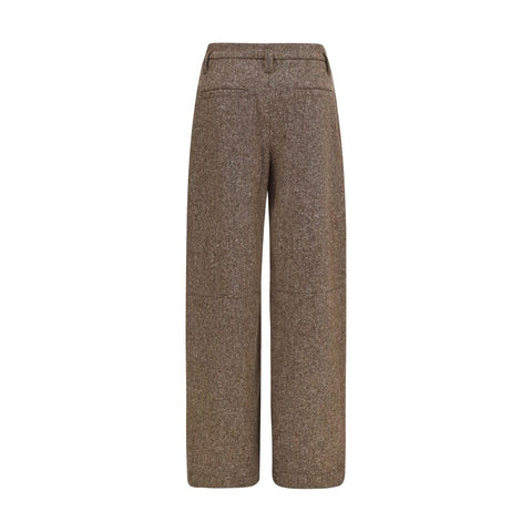 Brown Wool Oves Aries Casual Pants
