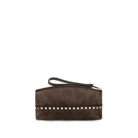 Brown Suede Leather Clutch Bag