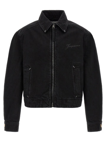 Black Cotton Denim Jacket
