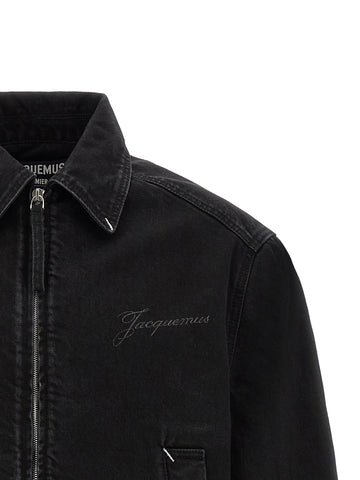 Black Cotton Denim Jacket
