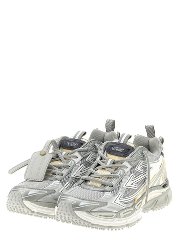 Silver Polyester Athletic Sneakers