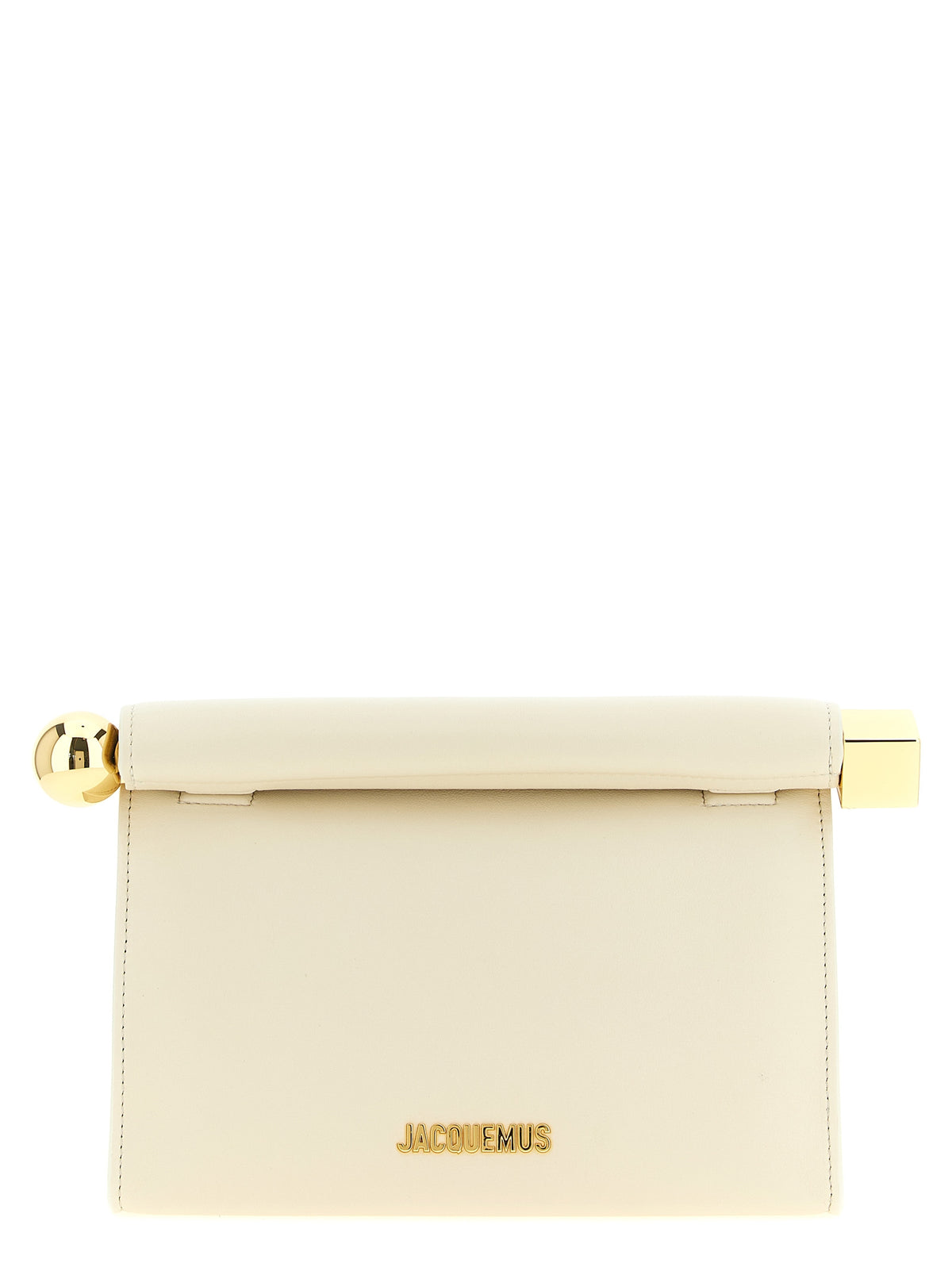 White Lamb Leather Clutch Bag