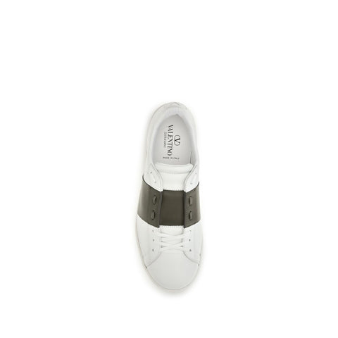 White Calf Leather Bos Taurus Low Top Sneakers
