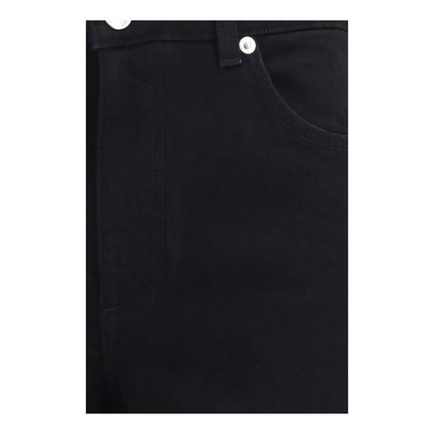 Black Cotton Straight-Leg Jeans
