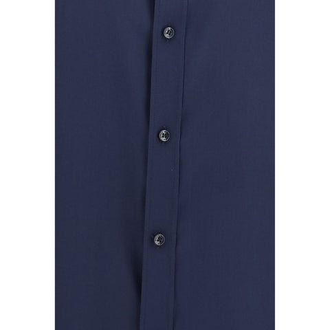 Blue Silk Dress Shirt