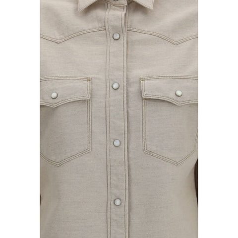 Beige Denim Shirt