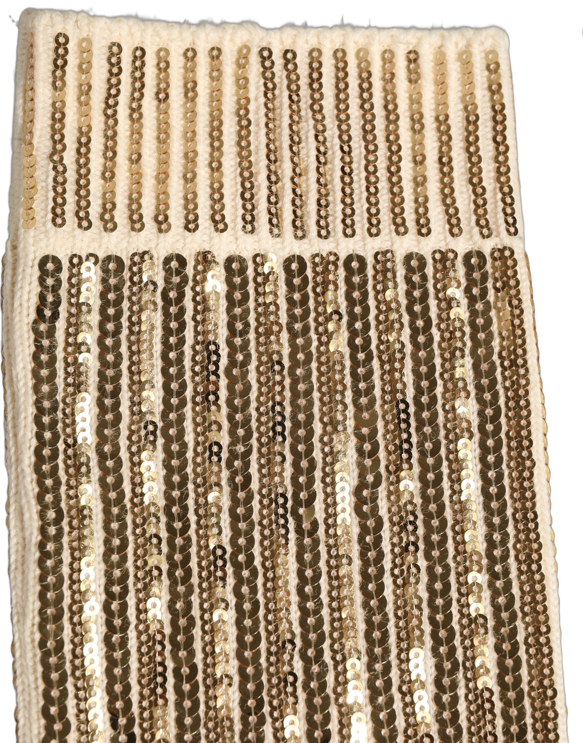 Off White Sequin Cotton Mid Calf Accessory Socks