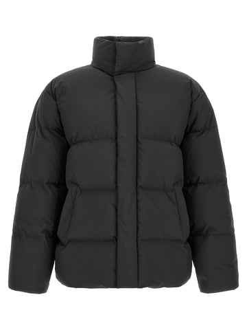 Black Polyester Full-Length Jacket