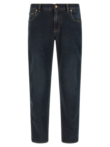Blue Cotton Skinny Jeans