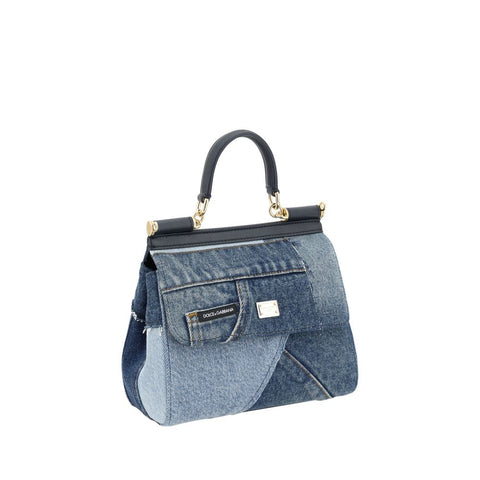 Blue Cotton Handbag