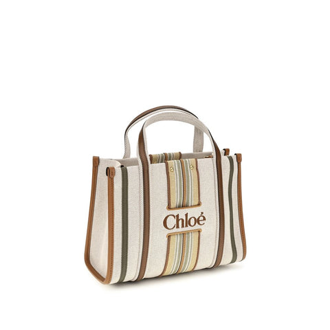 Beige Cotton Shoulder Bag