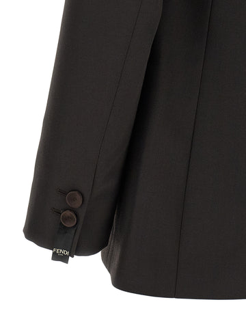 Brown Polyester Blazer