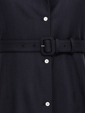 Blue Virgin Wool Sleeveless Jacket