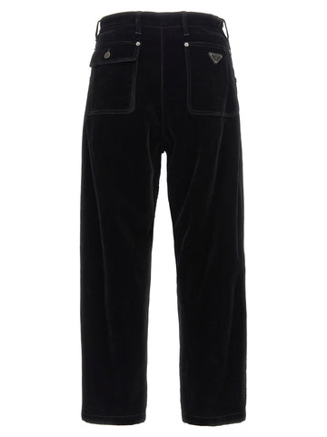 Black Cotton Casual Pants