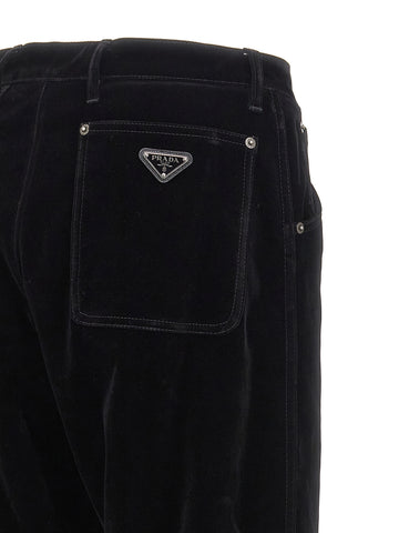 Black Cotton Casual Pants