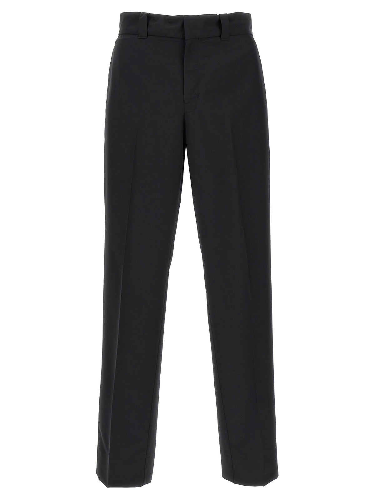 Black Virgin Wool Casual Pants