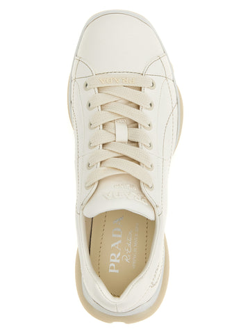 White Lamb Leather Low Top Sneakers