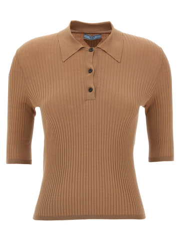 Beige Cotton Polo Shirt