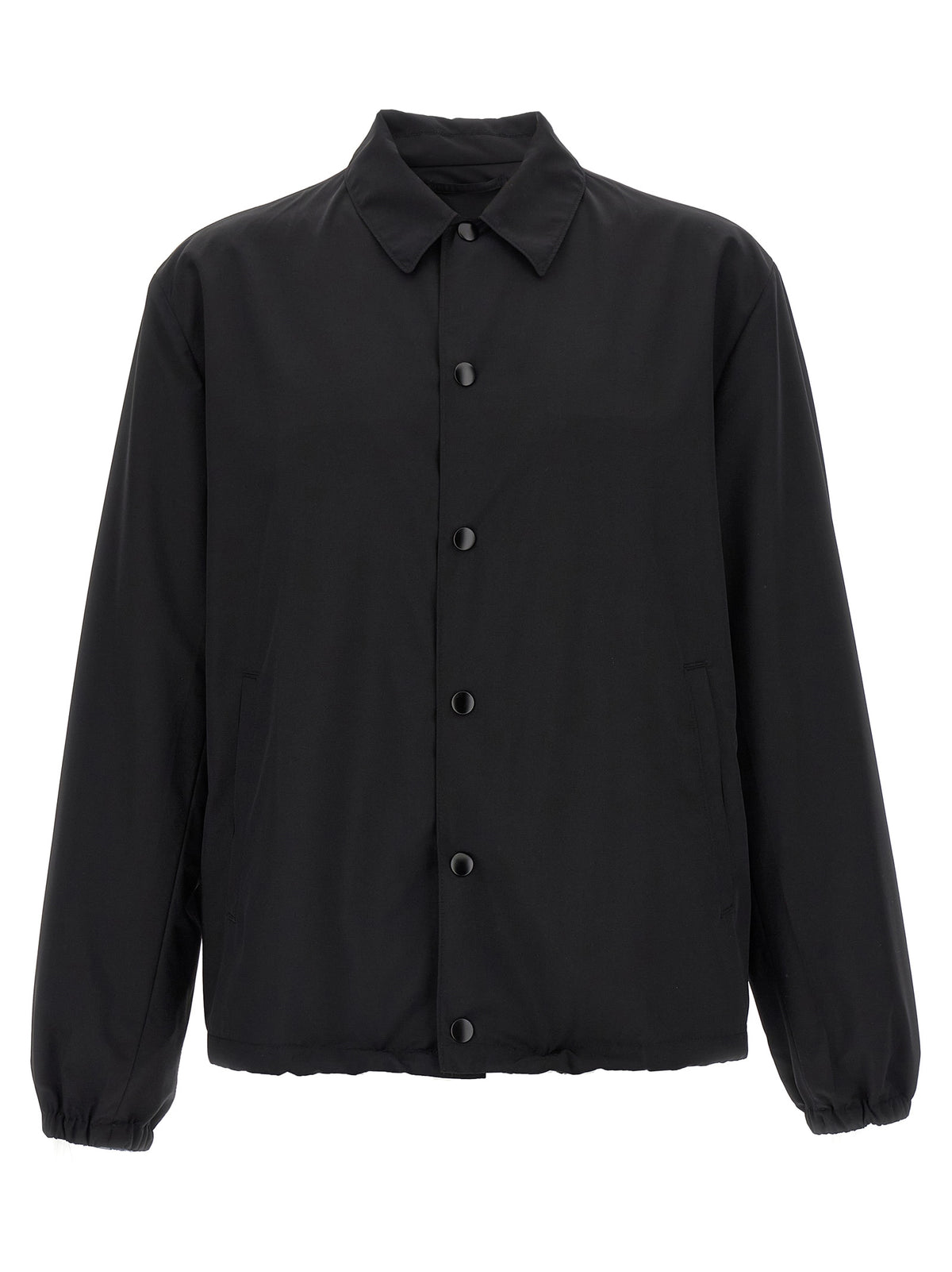 Black Virgin Wool Full-Length Jacket