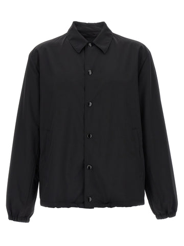 Black Virgin Wool Full-Length Jacket