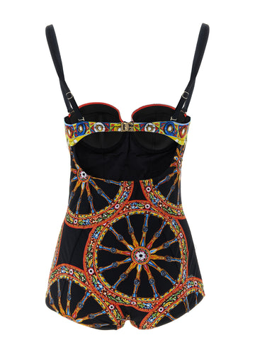 Multicolor Polyamide One-Piece Swimsuit