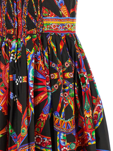 Multicolor Cotton Midi Dress