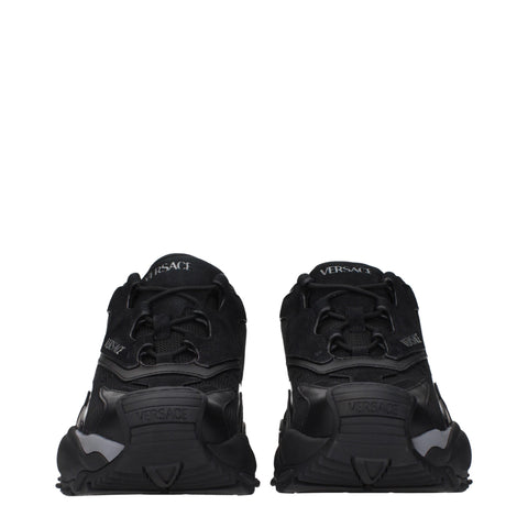 Black Fabric Chunky Sneakers