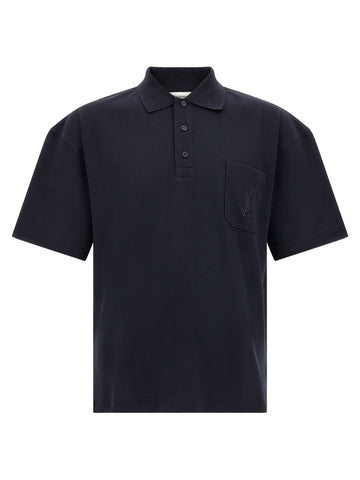 Blue Cotton Polo Shirt