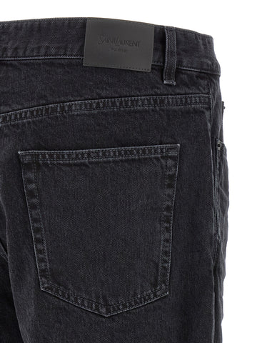 Black Cotton Relaxed Fit Jeans