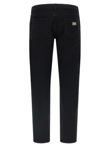 Black Cotton Slim Fit Jeans