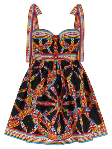 Multicolor Cotton Short Dress