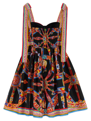 Multicolor Cotton Short Dress