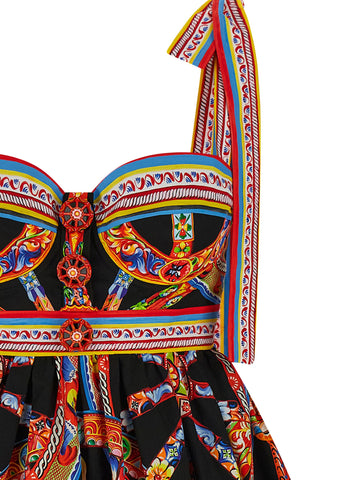 Multicolor Cotton Short Dress