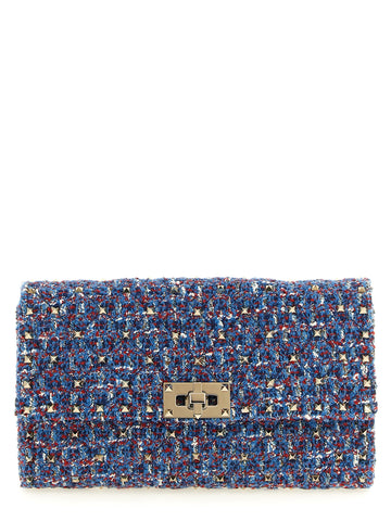 Blue Polyester Crossbody Bag