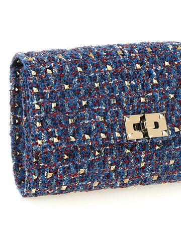 Blue Polyester Crossbody Bag