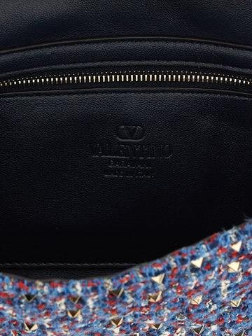 Blue Polyester Crossbody Bag