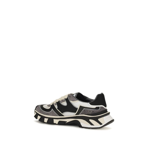 Gray Calf Leather Bos Taurus Chunky Sneakers