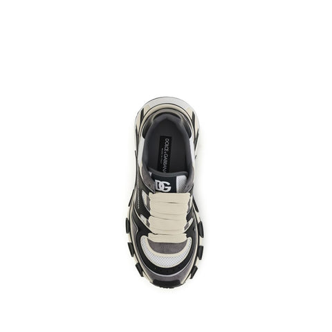 Gray Calf Leather Bos Taurus Chunky Sneakers
