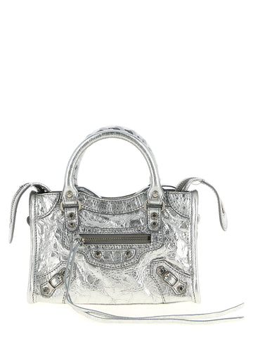 Silver Lamb Leather Crossbody Bag