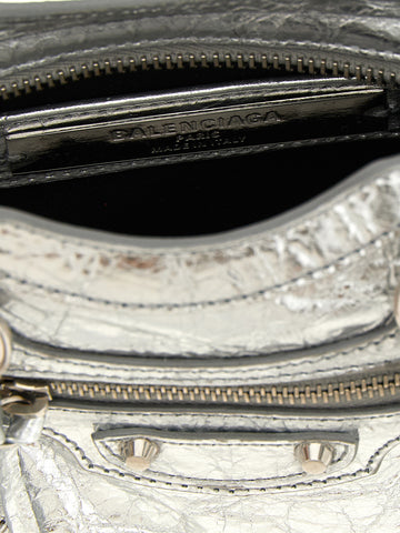 Silver Lamb Leather Crossbody Bag