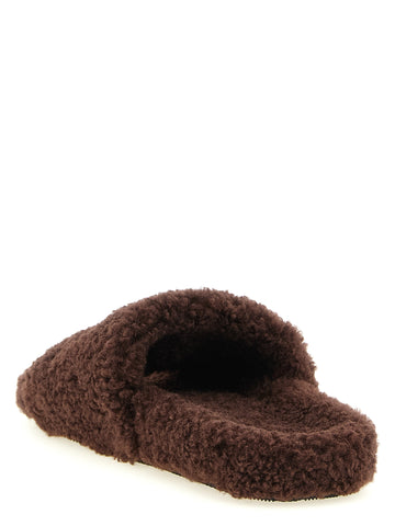 Brown Polyester Slides