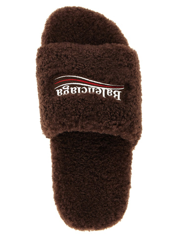 Brown Polyester Slides