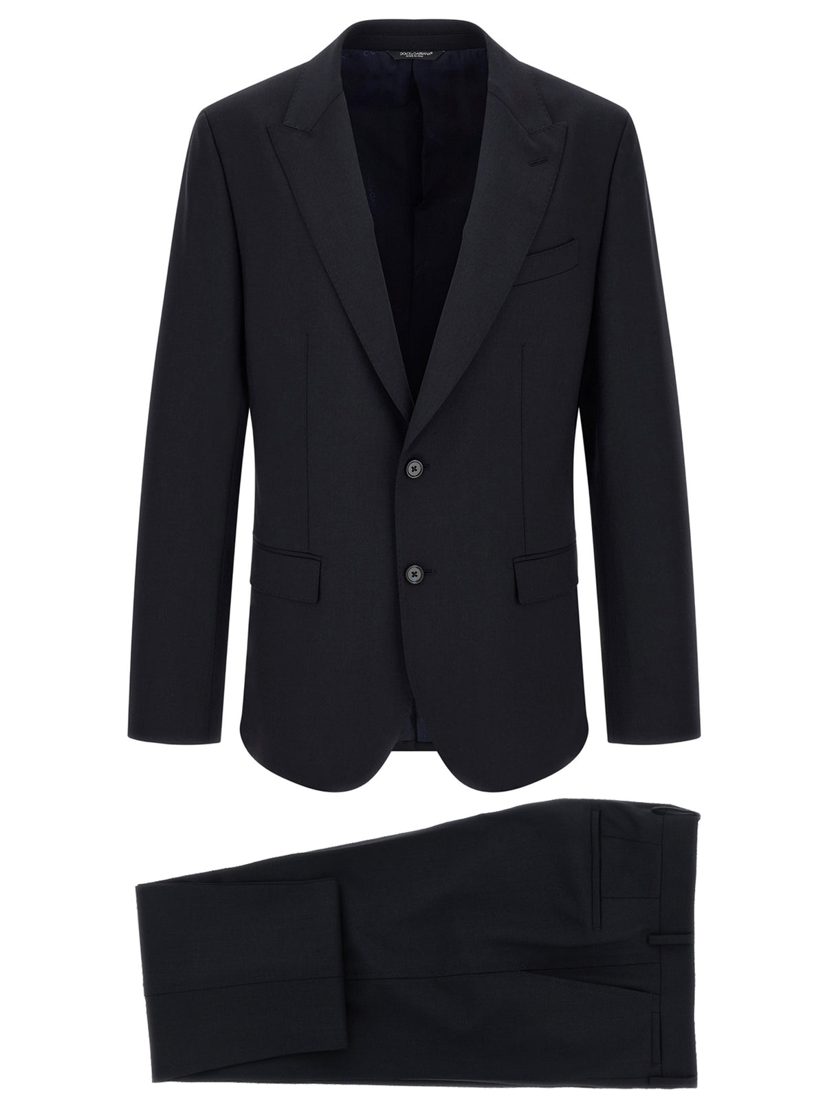 Blue Virgin Wool Two-Piece Suit