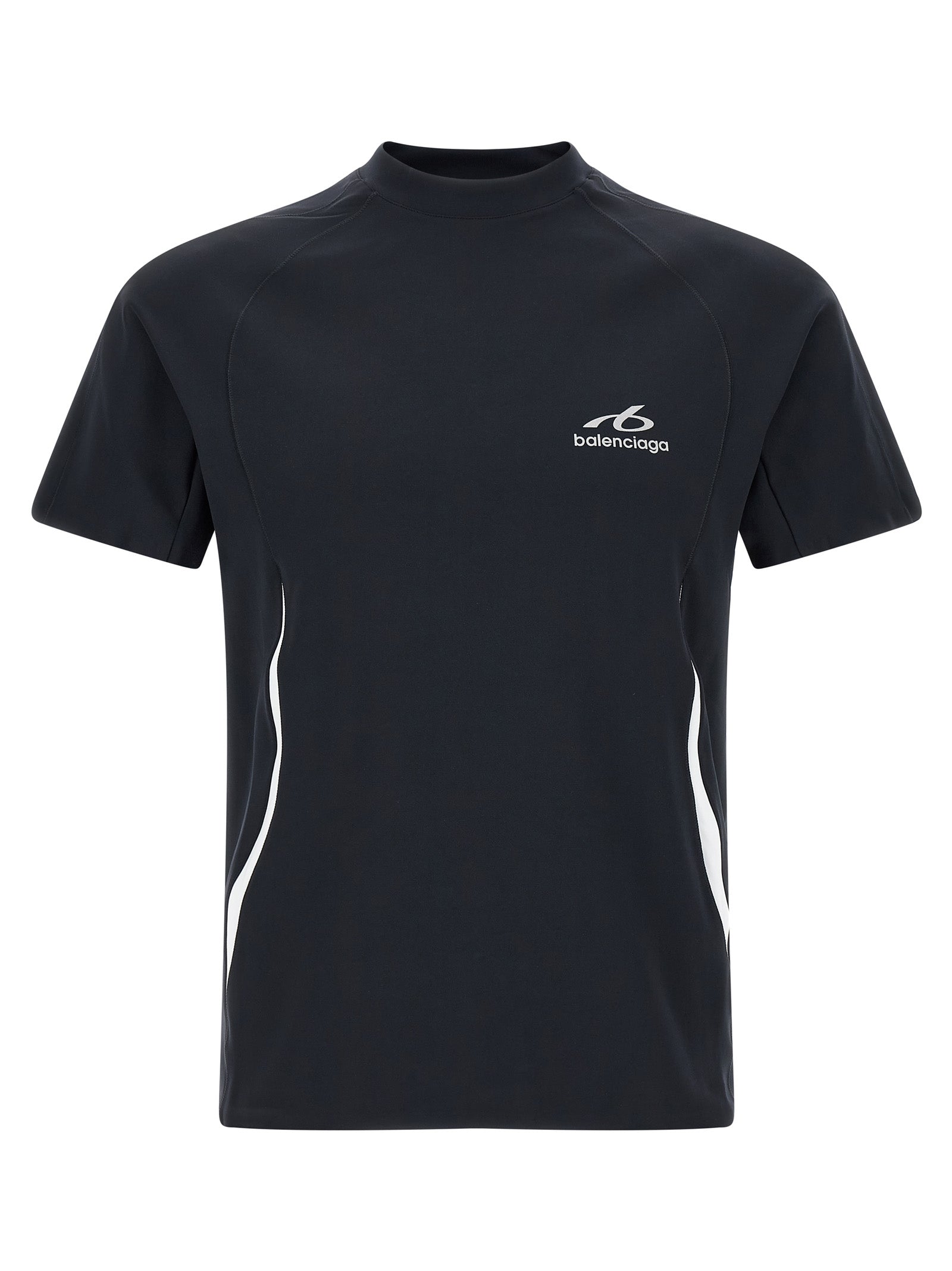 Blue polyamide T-shirt by Balenciaga, featuring a sleek, modern design with a comfortable fit and minimalist style.