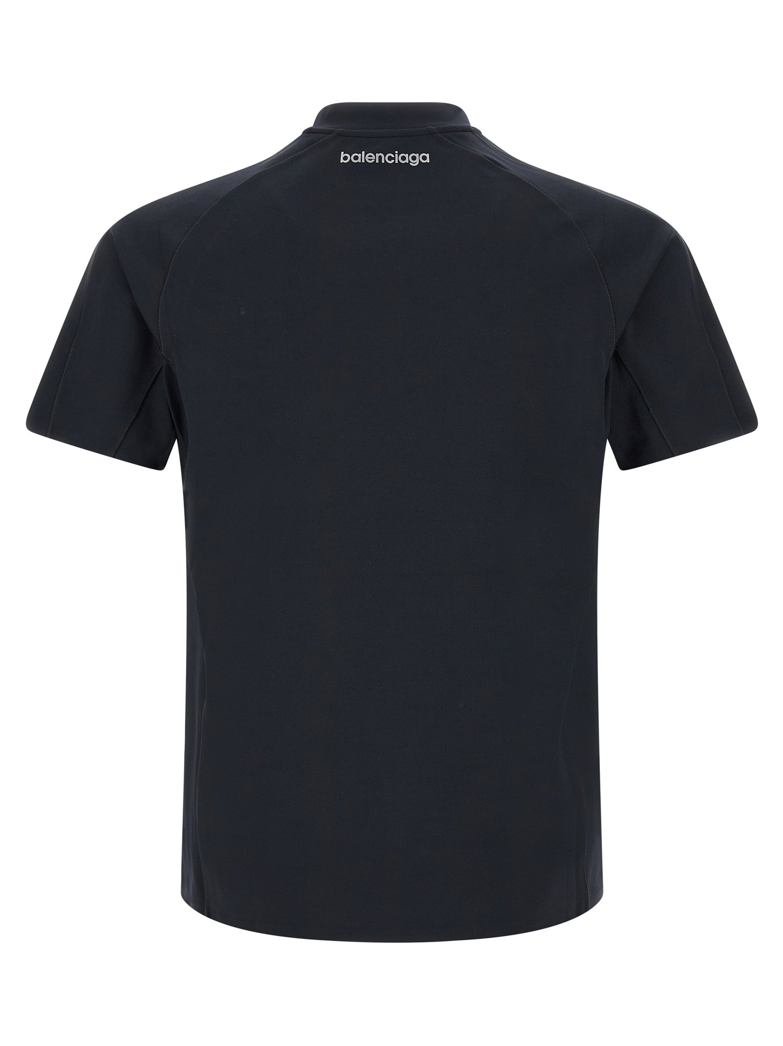 Blue polyamide T-shirt by Balenciaga featuring a relaxed fit and minimalist design.