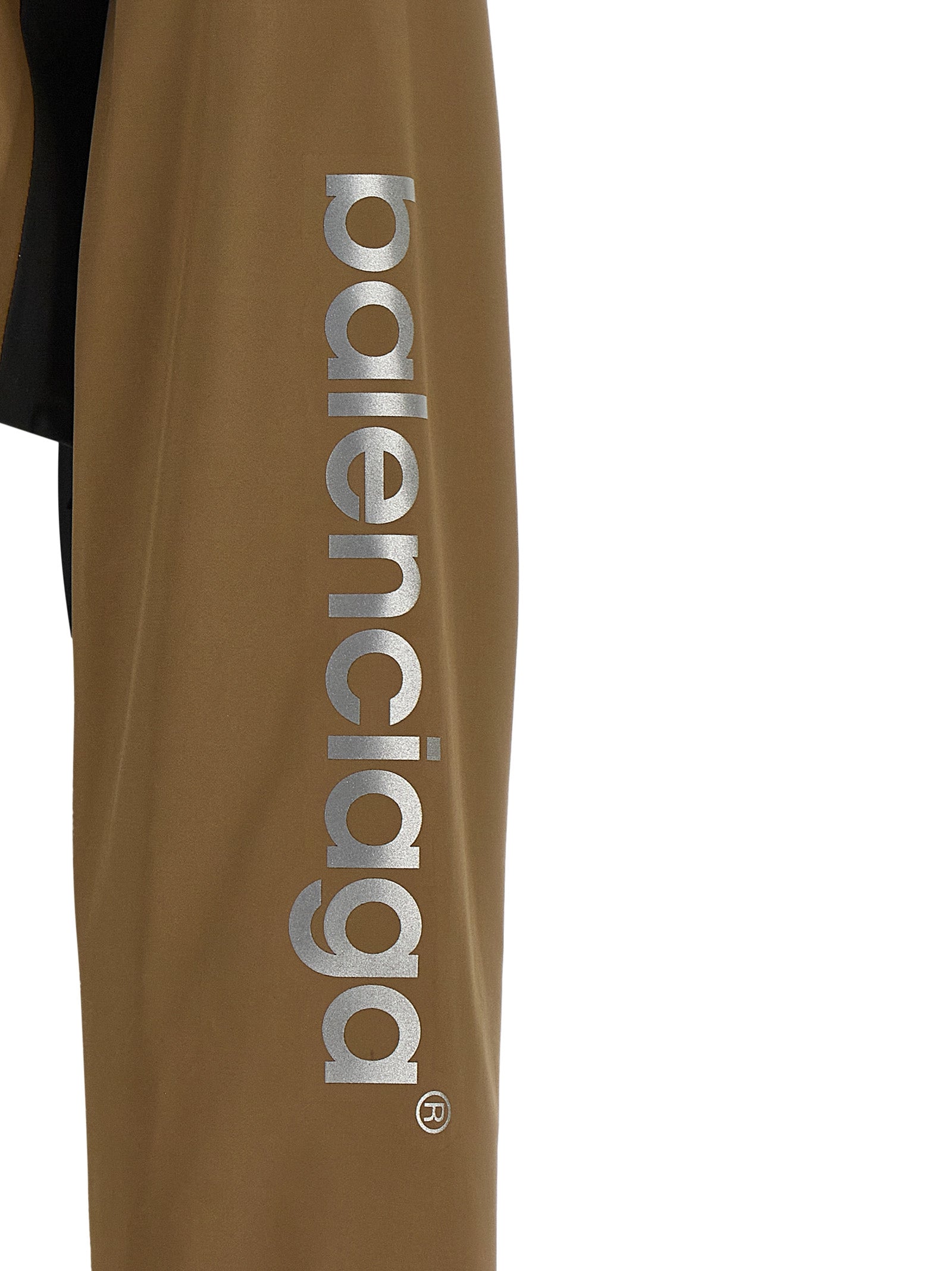 Balenciaga brown polyester shell jacket with a sleek, stylish design and modern fit, perfect for outdoor wear.