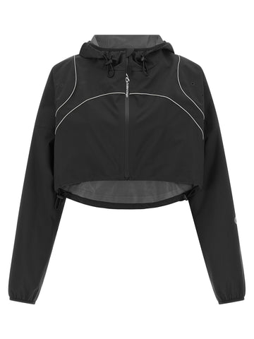 Balenciaga black polyester sweatshirt with a relaxed fit, featuring a crew neckline and long sleeves.